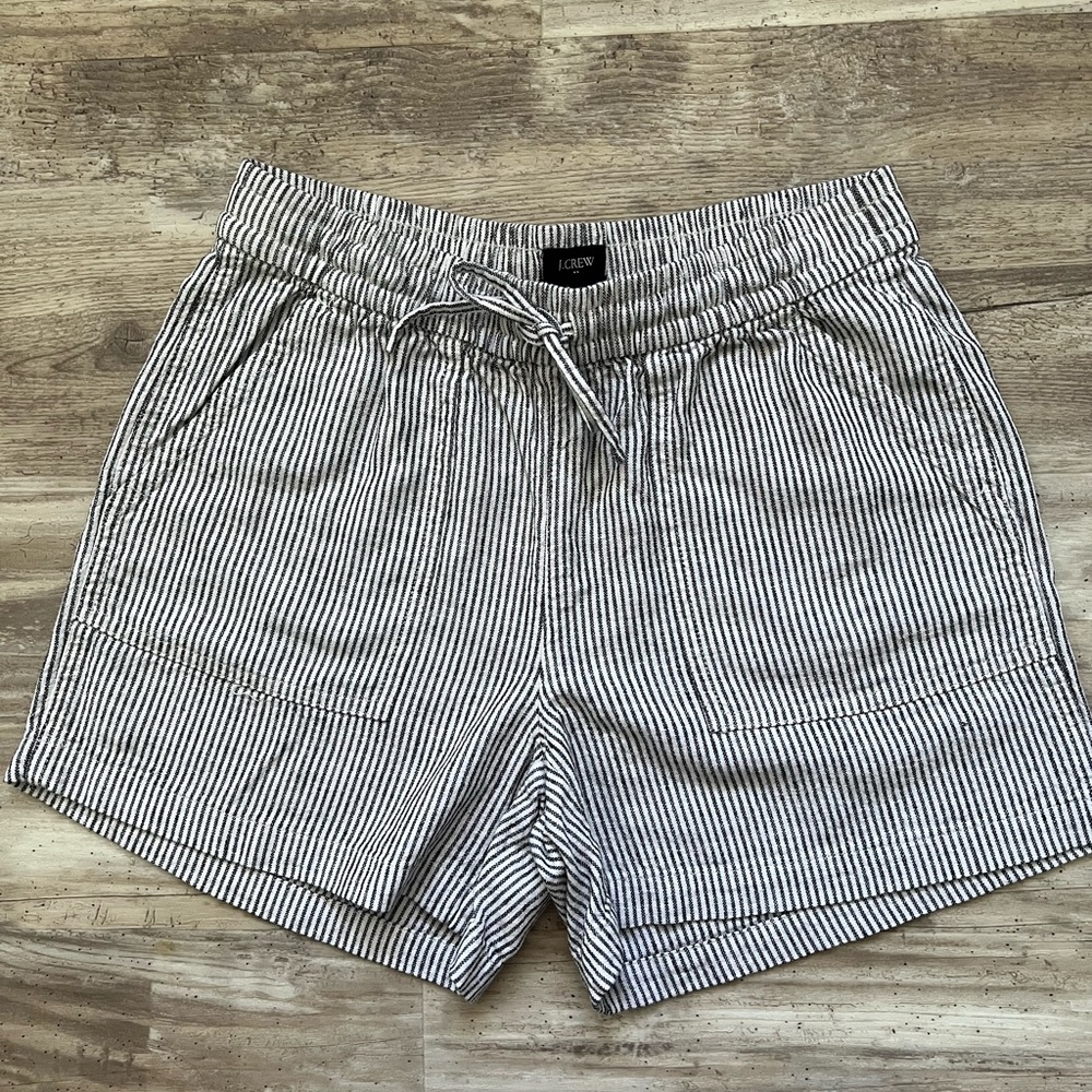 J. Crew Black and White Striped Women's Shorts